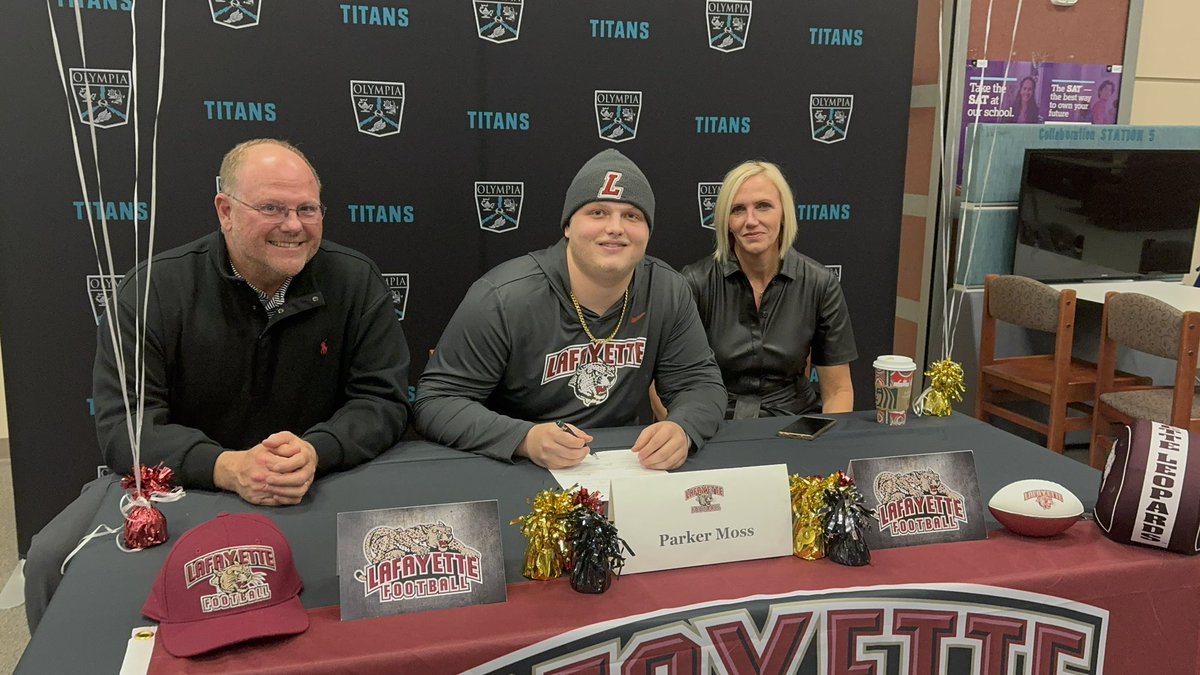 TitanTV OlympiaHS (@ohs_titantv) on Twitter photo Congrats <a href="/Pmoss_34/">Parker Moss</a> ‼️
#signingday <a href="/LafayetteFB/">Lafayette Football</a>
<a href="/titans_fb/">RealOlympiaTitansFB</a> <a href="/titans_booster/">OT Football Booster Club</a> Congrats <a href="/Pmoss_34/">Parker Moss</a> ‼️
#signingday <a href="/LafayetteFB/">Lafayette Football</a>
<a href="/titans_fb/">RealOlympiaTitansFB</a> <a href="/titans_booster/">OT Football Booster Club</a>