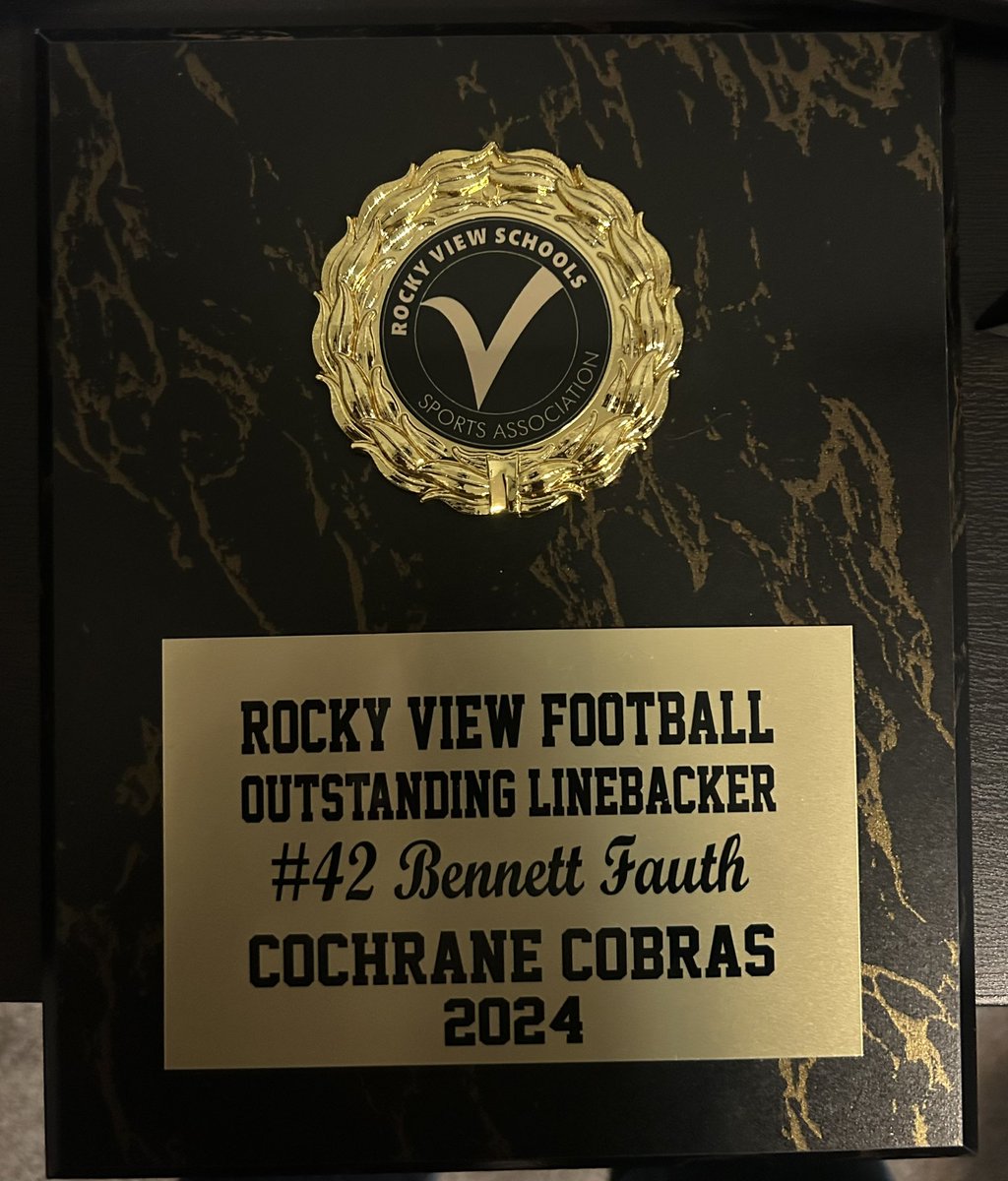 Honoured to be named Rocky View Football’s Outstanding Linebacker