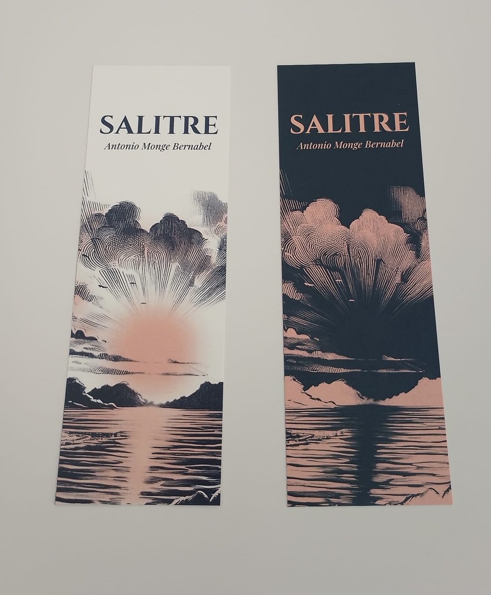 anmonber's tweet photo. Mi libro “Salitre” 🌊 se encuentra ahora mismo en fase promocional. Si alguien está interesado/a, puede escribirme por privado. 📥🤗

Para los primeros ejemplares (y los asistentes a las presentaciones) se regalarán marcapáginas diseñados por el artista Alejandro Romera. https://t.co/LLiGowCihm