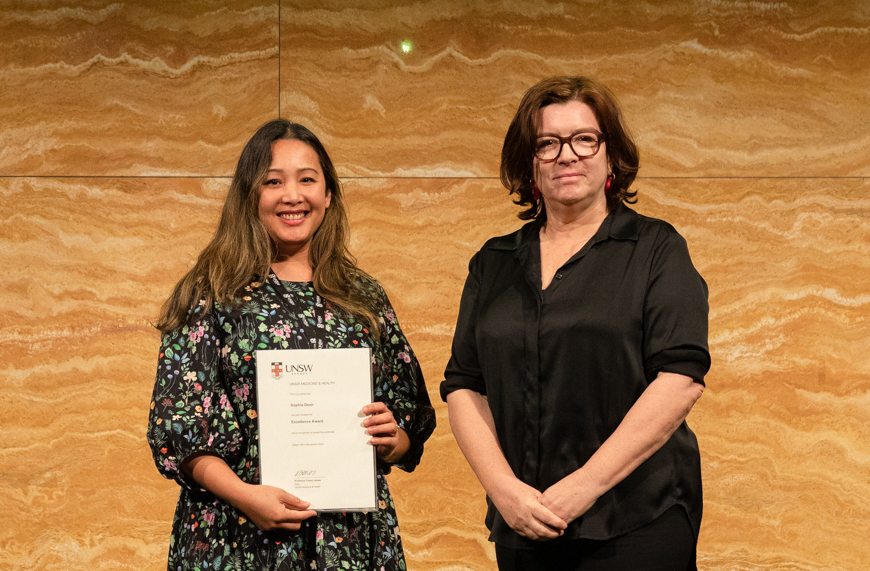 CHeBA_UNSW's tweet photo. Dr Sophia K Dean , Centre Manager at CHeBA, has been awarded the 2025 @UNSWMedicine Values in Action Excellence Award 🎉
#excellenceinaction #leadership #brainhealth #CHeBA https://t.co/IYSREtcpLy