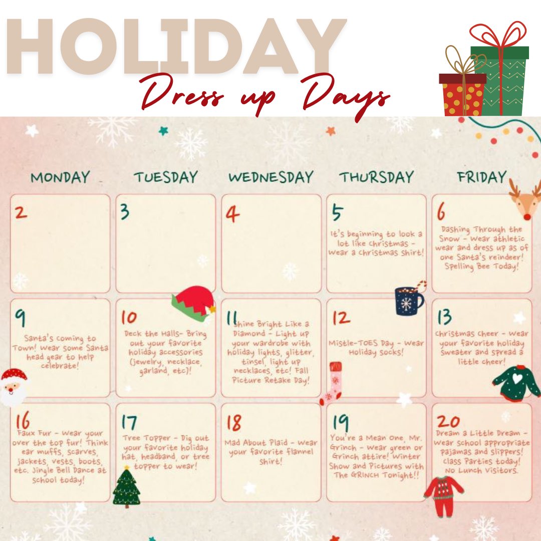 Holiday dress up days begin tomorrow ✨🌲🤍🐊 <a href="/Dorothy0rtiz/">Dorothy Ortiz</a>
