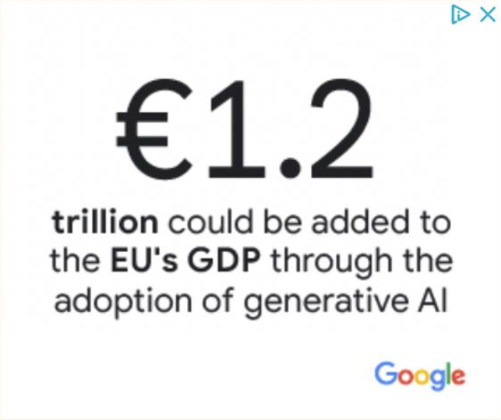 Google’s €1.2T AI ad is a masterclass:

1. Hooks you with a jaw-dropping stat.
2. Psychological impact: miss AI, miss the future.
3. Rides the generative AI hype.
4. Sharp, simple, and crystal clear messaging.
5. Regional focus makes it personal.

Bravo <a href="/GoogleAds/">Google Ads</a>