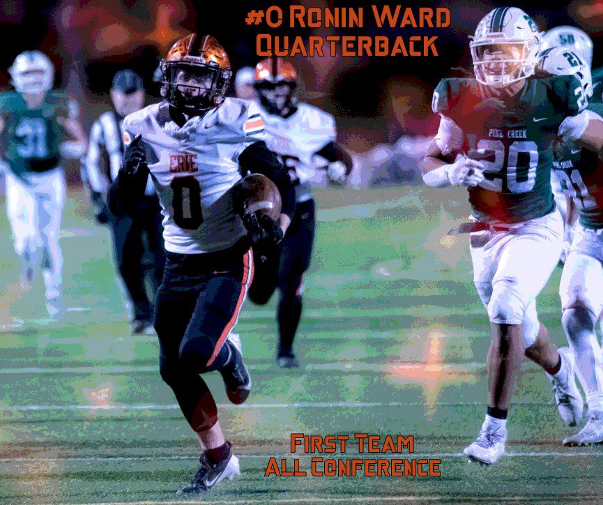 Erie High Football (@erietigersfb) on Twitter photo Senior Ronin Ward was voted First Team All Conference quarterback. Ronin was the spark for the offense this year causing teams headaches with his legs, arm, and decision making. Congrats, <a href="/RoninWard/">Ronin Ward</a> #Exit232 #TFL Senior Ronin Ward was voted First Team All Conference quarterback. Ronin was the spark for the offense this year causing teams headaches with his legs, arm, and decision making. Congrats, <a href="/RoninWard/">Ronin Ward</a> #Exit232 #TFL