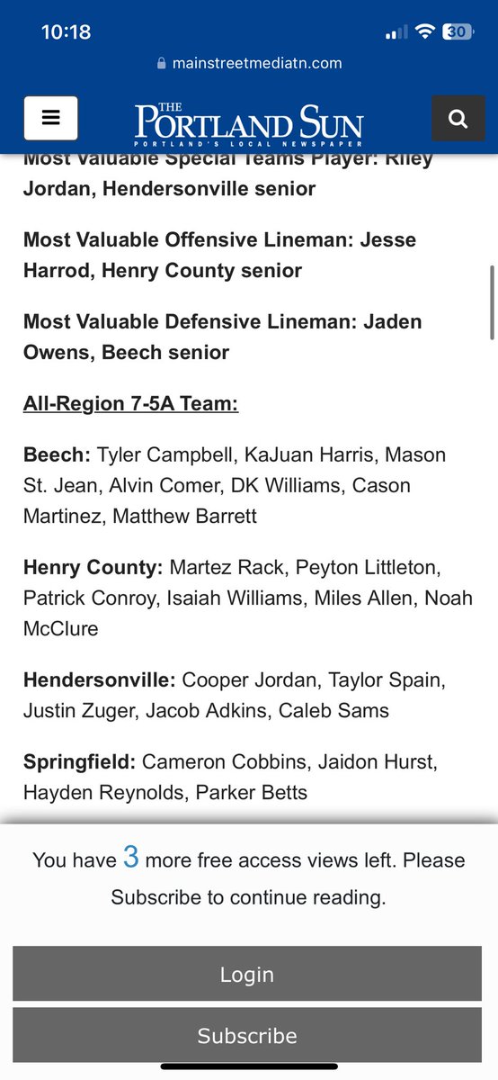 Grateful to be named to the Region 7-5A All-Region team!@Brint_Russell <a href="/BeechFootball/">Beech Football</a> <a href="/MainStreetPreps/">Main Street Preps</a>