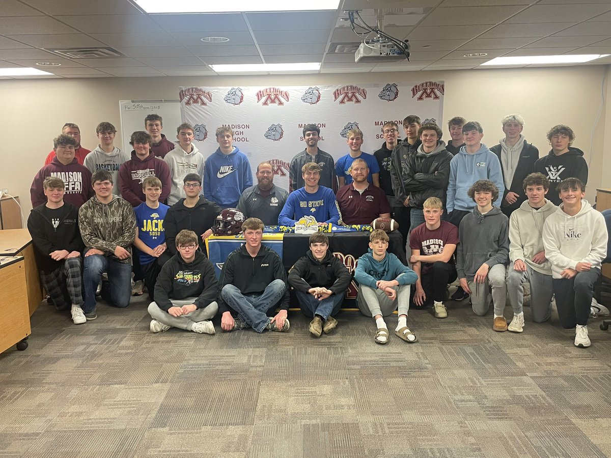 Congratulations to <a href="/BenBrooks721/">Ben Brooks</a> for signing with <a href="/GoJacksFB/">SDSU Football</a> today. BulldogNation is extremely proud of Ben and excited to see him continue his football career with the Jackrabbits!  Congrats Ben!! #BulldogNation  #GoJacks