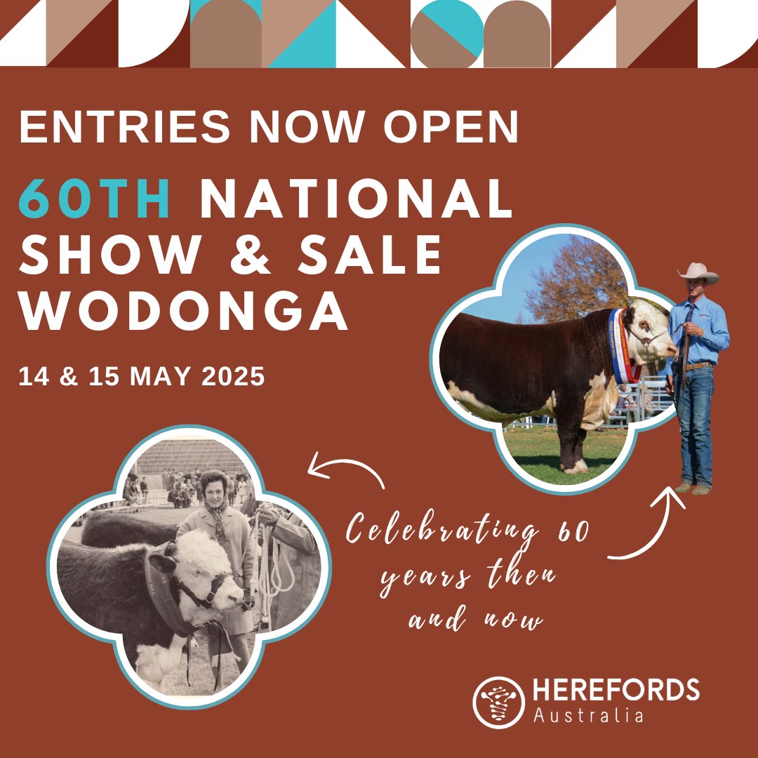 📣ENTRIES OPEN📣
The Herefords Australia 60th National Show &amp; Sale entries are now open. Head to the Herefords Australia website for more information, conditions of entry and to complete your entries online. herefordsaustralia.com.au/marketing/show…
