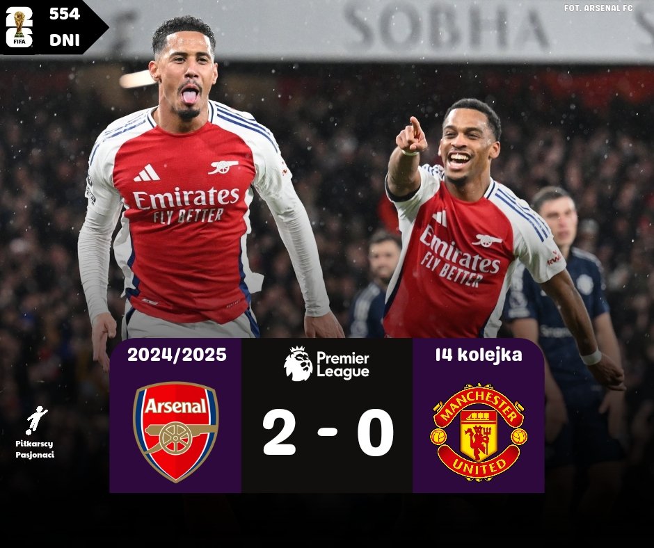 wofutbolu's tweet photo. #ARSMU

❗Pierwszy poważny test Amorima oblany, Manchester United przegrywa z Arsenalem❗

🔴⚪ Arsenal 2:0 Manchester United 🔴⚫ 

⚽ Jurrien Timber 54'
⚽ William Saliba 73' https://t.co/K1VGb1VSeG