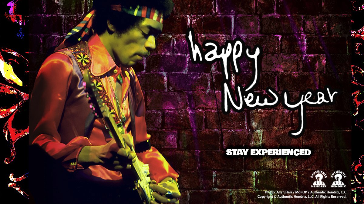 JimiHendrix's tweet photo. 𝙃𝙖𝙥𝙥𝙮 𝙉𝙚𝙬 𝙔𝙚𝙖𝙧!
May all your New Year experiences be unforgettable.
#Hendrix #JimiHendrix #HappyNewYear #FlyOn #StayExperienced https://t.co/WvlMf3PcWA