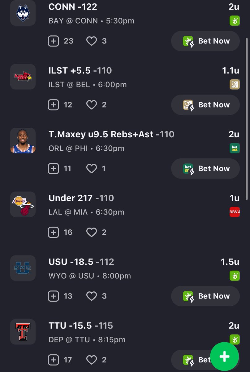 $100 BTC Giveaway

Like/retweet to enter

If todays card doesn’t profit I’ll give away some money for Christmas (BTC only)

2U🌟UConn 
2U🌟T.Maxey U 9.5 RA
2U🌟 TTU -15.5
1.75U Utah State -18.5
1.1U ILST 5.5
1U Lakers U 217