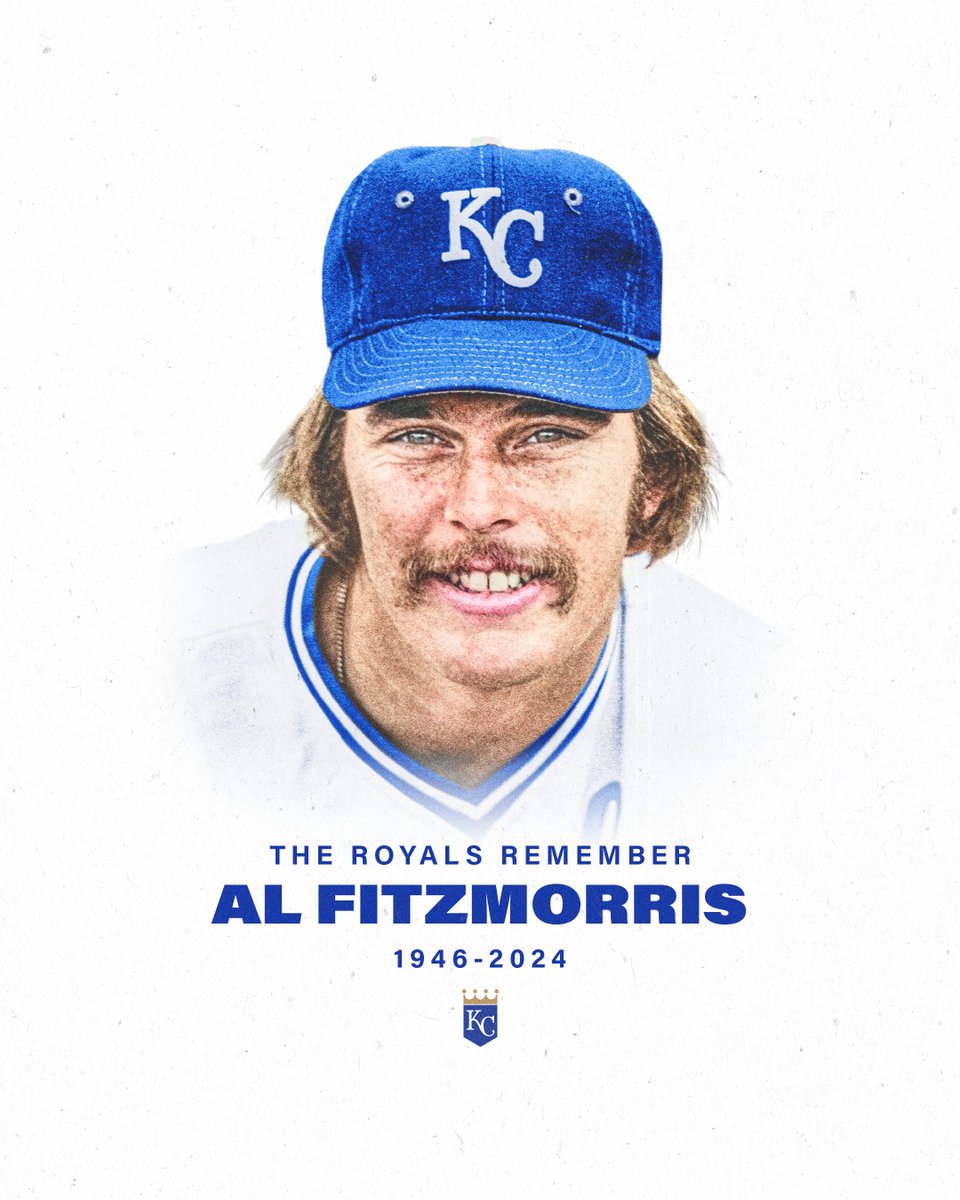Royals's tweet photo. We mourn the passing of Al Fitzmorris, an Original Royal who joined us in 1969, was an integral part of our first playoff team in 1976, and stayed in Kansas City after his playing days to raise a family while also remaining actively involved with our community efforts.
We send our condolences to Al’s loved ones and will miss Al dearly.