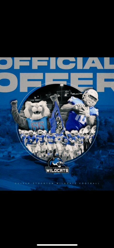Thank you Coach Melton and the Culver-Stockton Wildcats for an official offer to play football at the next level!