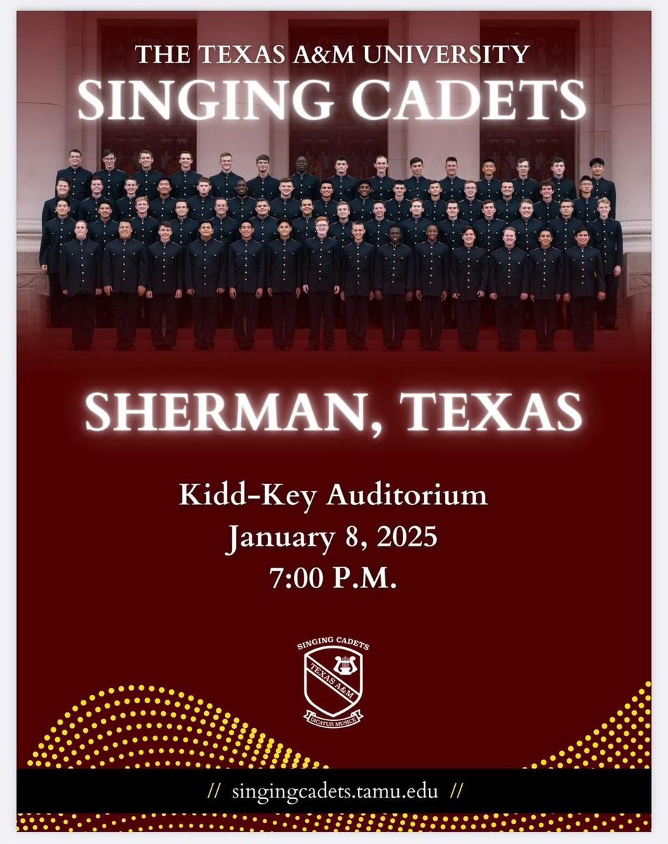 CollinAggieMoms's tweet photo. You don’t want to miss this concert!  Mark your calendar and watch for more details! Thank you to the Grayson County Aggie Moms for inviting us! 🥰 https://t.co/CTEcVYq8jS