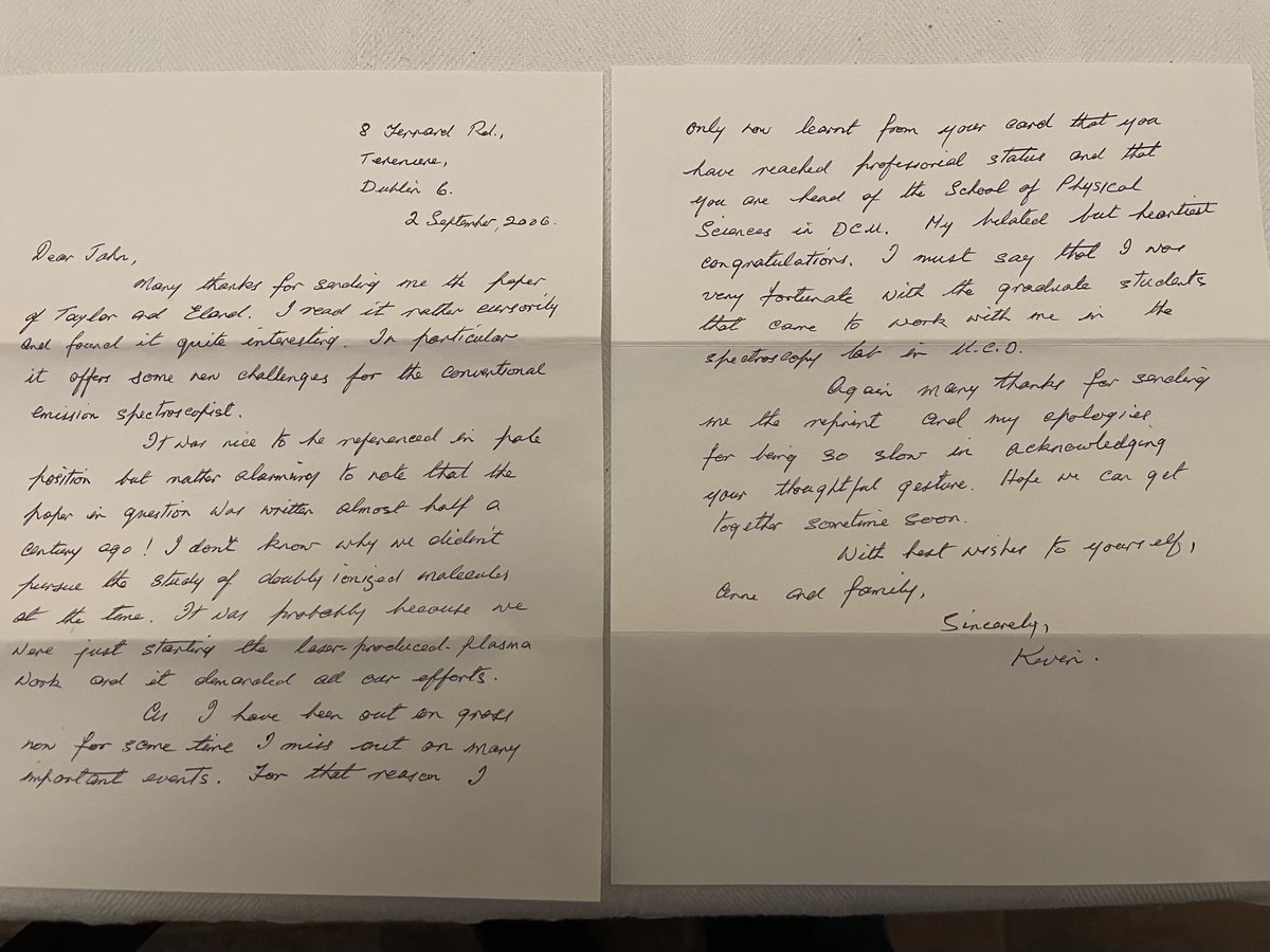 John Costello (@john_t_costello) on Twitter photo I retired from <a href="/DCU/">Dublin City University</a> Friday. Just attended a lovely retiree ceremony with some cherished colleagues hosted by President <a href="/DaireKeogh/">Daire Keogh</a>. Letter from my <a href="/ucddublin/">University College Dublin</a> PhD advisor Kevin Carroll RIP congratulating me on becoming <a href="/DCUPhysics/">DCUPhysics</a> head 2006-Google him. I retired from <a href="/DCU/">Dublin City University</a> Friday. Just attended a lovely retiree ceremony with some cherished colleagues hosted by President <a href="/DaireKeogh/">Daire Keogh</a>. Letter from my <a href="/ucddublin/">University College Dublin</a> PhD advisor Kevin Carroll RIP congratulating me on becoming <a href="/DCUPhysics/">DCUPhysics</a> head 2006-Google him.