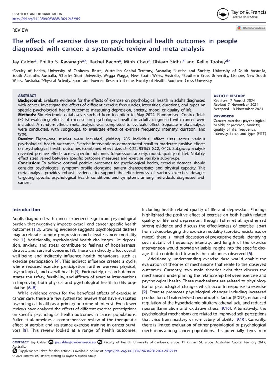 Congratulations to PhD student <a href="/jaycalder__/">Jay Calder</a> on your first publication! 

Great work on presenting this important meta-analysis. tandfonline.com/doi/full/10.10…

<a href="/shayne_chau/">Shayne Chau</a> <a href="/Dr_Phil_K/">Phil Kavanagh</a> <a href="/DhiaanSidhu1/">Dhiaan</a> Rachel Bacon

<a href="/UniCanberra/">University of Canberra</a> <a href="/SCU_Australia/">Southern Cross University</a>