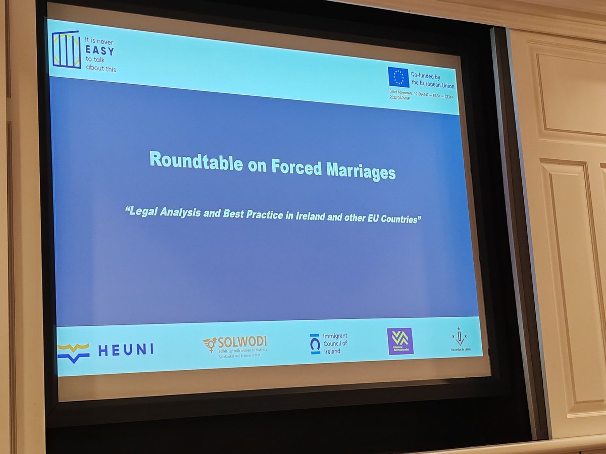 Today another #NEVER_EASY roundtable, this time in Dublin with our Irish partner <a href="/immigrationIRL/">Immigrant Council.ie</a> to discuss best practices to address forced marriages and to better support survivors of #FM <a href="/Heuni_institute/">HEUNI</a>