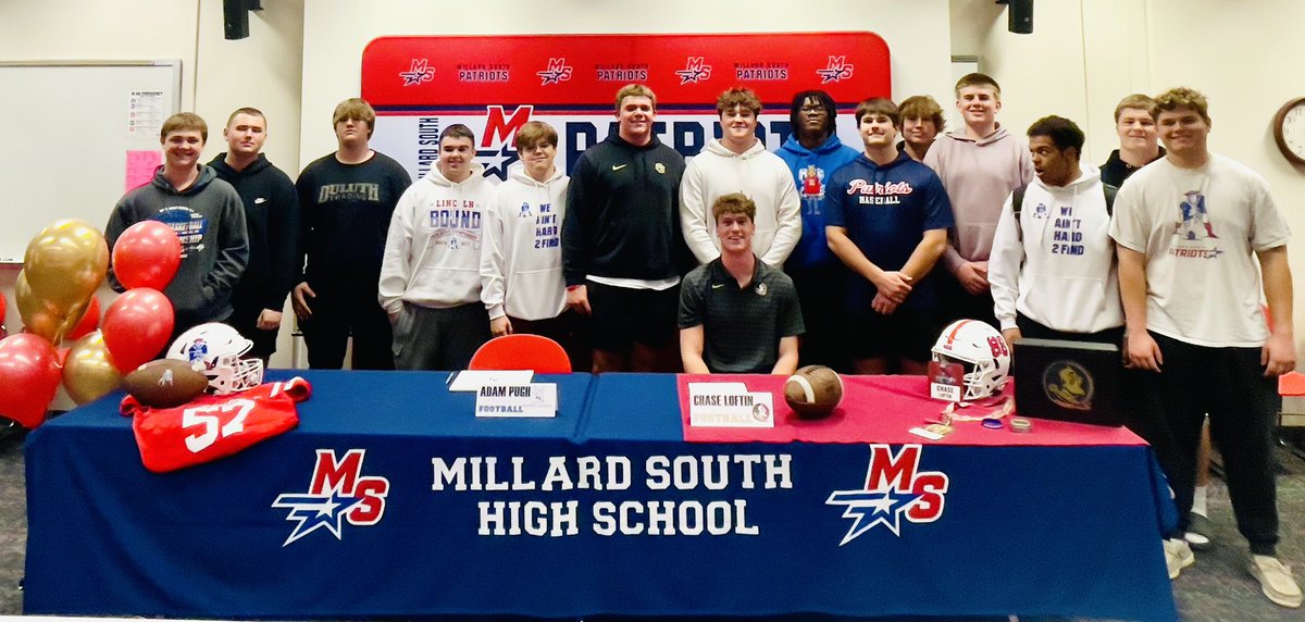 Millard South Activities (@mshsactivities) on Twitter photo Patriot Nation - We had a great day celebrating these two young men today! Congratulations Adam Pugh and Chase Loftin! We are proud of who you are and all you have accomplishments! #MillardSouthFamily <a href="/MSouthFootball/">Millard South Football</a> Patriot Nation - We had a great day celebrating these two young men today! Congratulations Adam Pugh and Chase Loftin! We are proud of who you are and all you have accomplishments! #MillardSouthFamily <a href="/MSouthFootball/">Millard South Football</a>