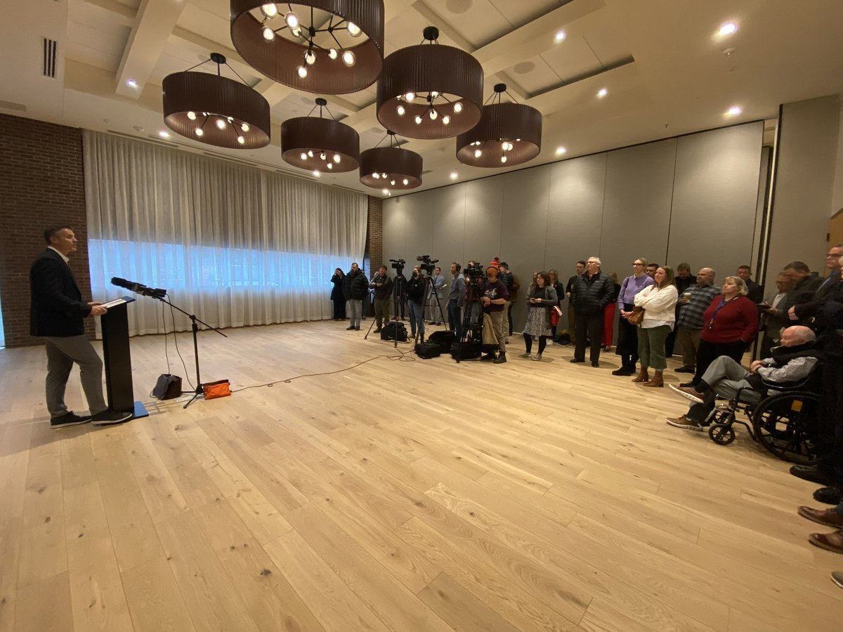 paultenhaken's tweet photo. Wow, the new @canopybyhilton at the Steel District is a special place. What an addition this is to Sioux Falls! I appreciated breaking it in with a 2024 year in review presser today. https://t.co/DG0tKyt0FW