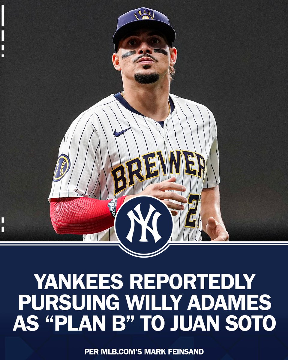 MLBNetwork's tweet photo. Willy Adames is reportedly "drawing interest" from the Yankees, per @Feinsand. https://t.co/4Fdce5BCaR
