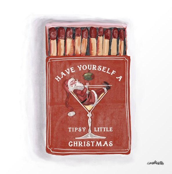 Tis the season for getting sloshed on eggnog! #Santa #drunk #illustration by #carolineellis. Seen at bit.ly/santatipsy #society6