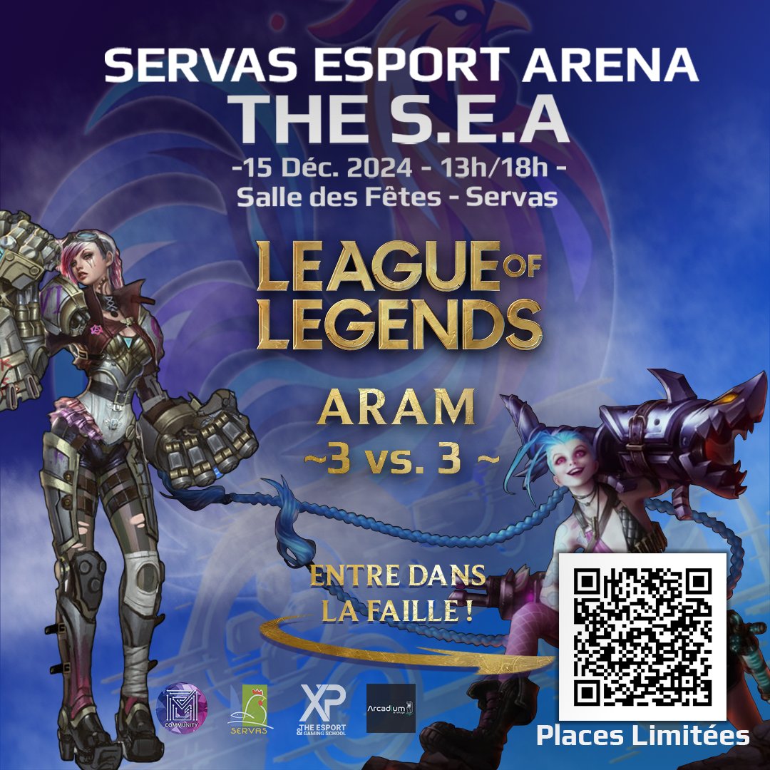 FMGCommunity's tweet image. 🎮 Prêt à briller sur la Faille ? 💥

Rejoins le tournoi League of Legends (ARAM) 

📅 15 décembre 2024
📍 Salle des Fêtes de Servas (01)
🔗 Infos &amp;amp; inscriptions : fb.me/e/6UVD579wn

Rejoins l’arène, montre ton skill, et écris l’histoire ! ✨
#LeagueOfLegends #ARAM #THESEA