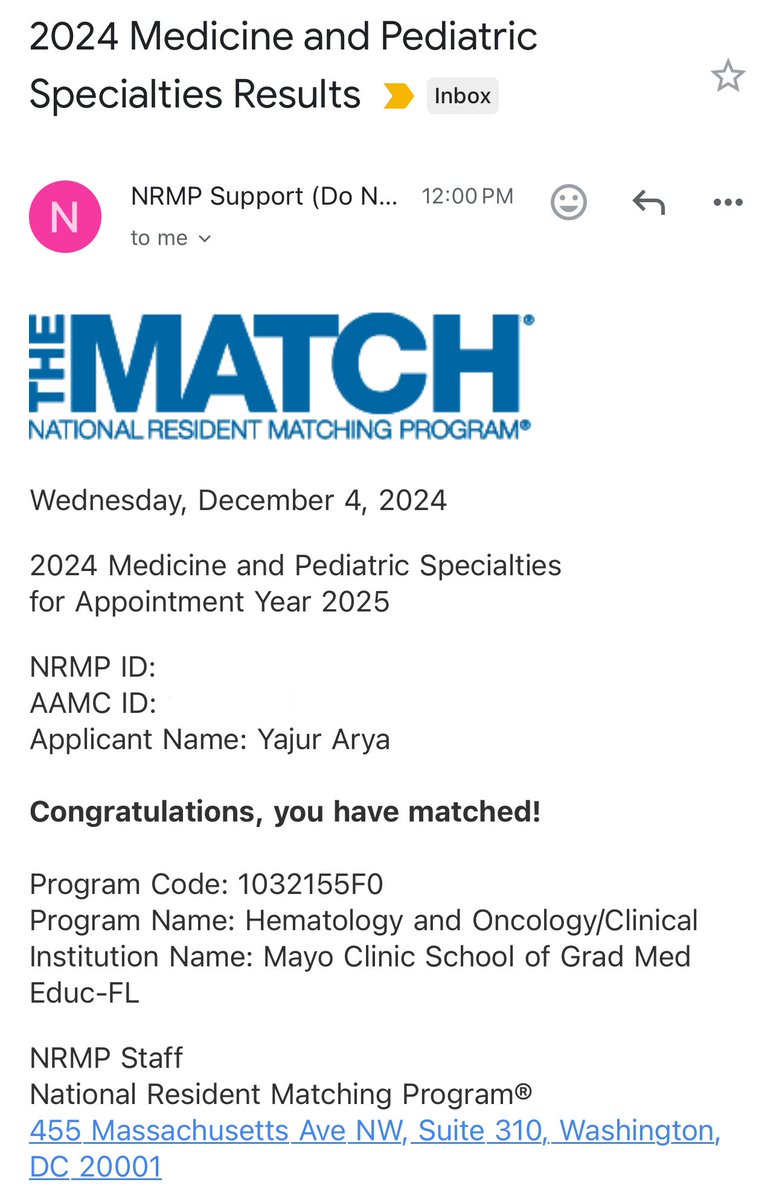 yajur_arya's tweet image. This feels surreal. My dream of becoming an oncologist has come true. What makes this even more special is to have matched with my fiancé at our top choice for fellowship at Mayo Clinic Fl @MayoCancerCare.
Blessed & grateful for my family & mentors who always believed in me.