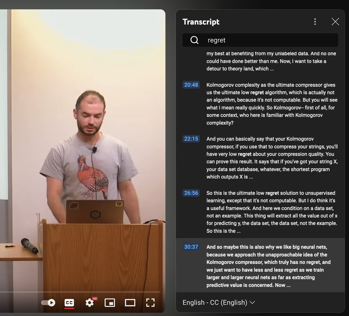 gregcoppola5d's tweet photo. @Welt__Meister__ he used the word "regret" 6 times in a 60 minute talk... averaging 1 time per 10 minutes. #data #science #datacience #regret https://t.co/NeC8HwKNGG