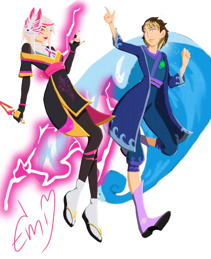 kitsune__emi's tweet photo. We are sisters in this reality, but would we be enemies in another?
Emmi’s OC and Neon’s OC in Fortnite
Fox Clan Emi 🦊 and River Guard Neo 🌊
#FortniteC6S1鬼Hunters #fortniteoc #foxclan #riverguard #kitsuneemi #reforgethefoxclan https://t.co/XDv8PrPSIS