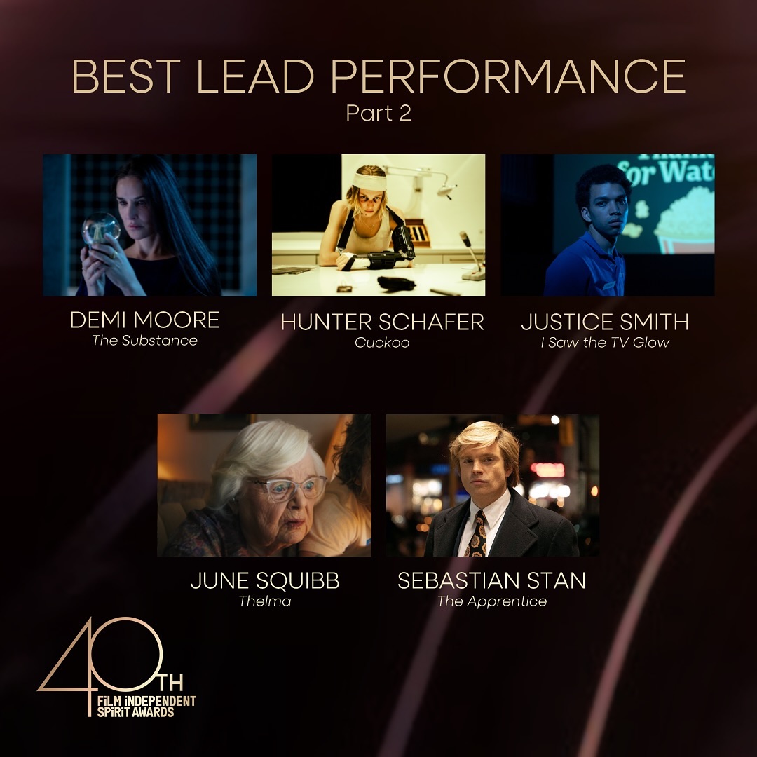 HUNTER SCHAFER WAS NOMINATED FOR BEST LEAD PERFORMANCE AT THE 40TH FILM INDEPENDENT SPIRIT AWARDS FOR HER PERFORMANCE ON CUCKOO AS GRETA!