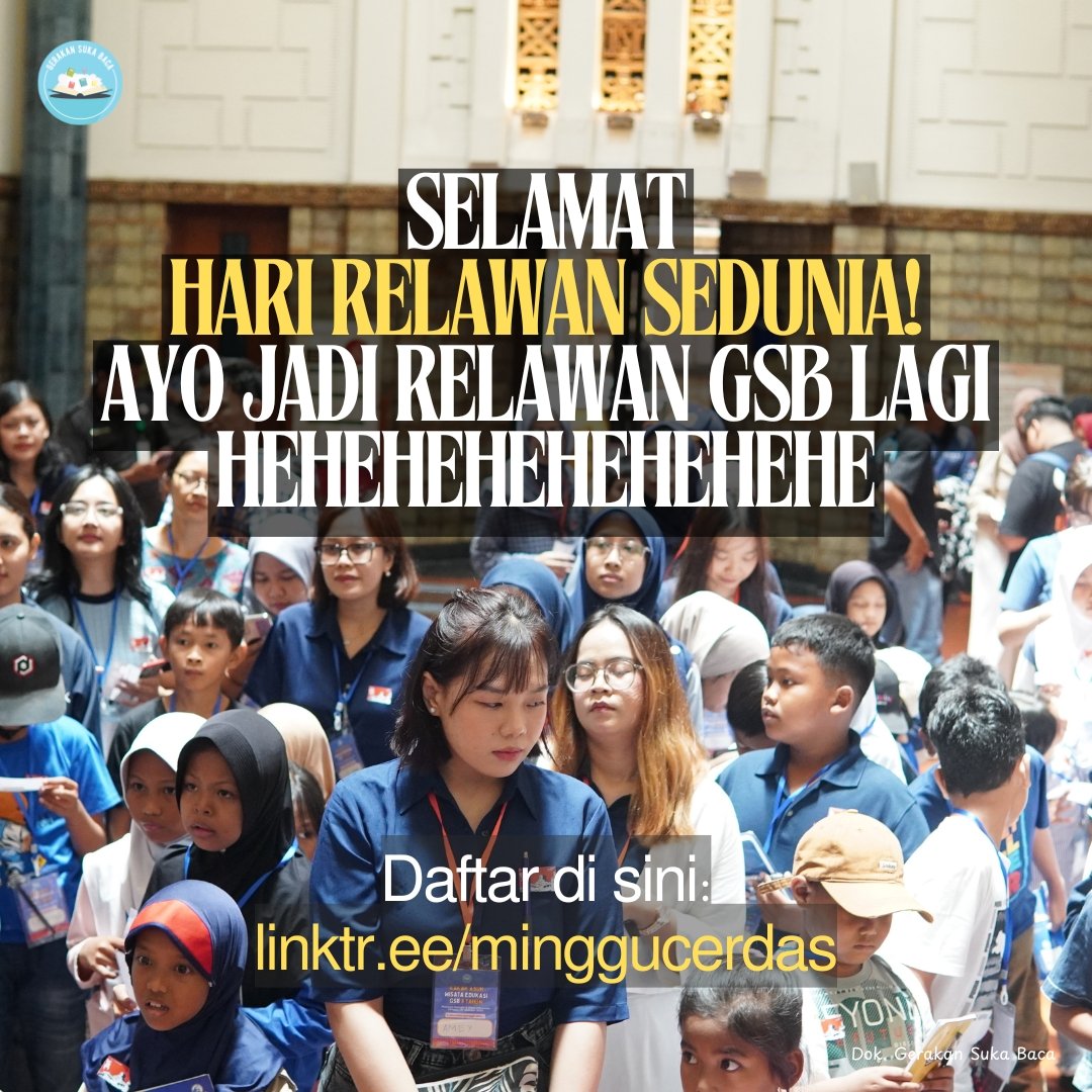 komunitasgsb's tweet photo. Selamat Hari Relawan Sedunia! Yuk jadi relawan GSB di sini: https://t.co/MDKJTk4wHj
Mari sama-sama bergerak, untuk sama-sama berdampak! ❤
#oprec #relawandepok #relawanonline #literasi #gerakansukabaca #relawanpendidikan #relawanbogor https://t.co/wbzz46pB49