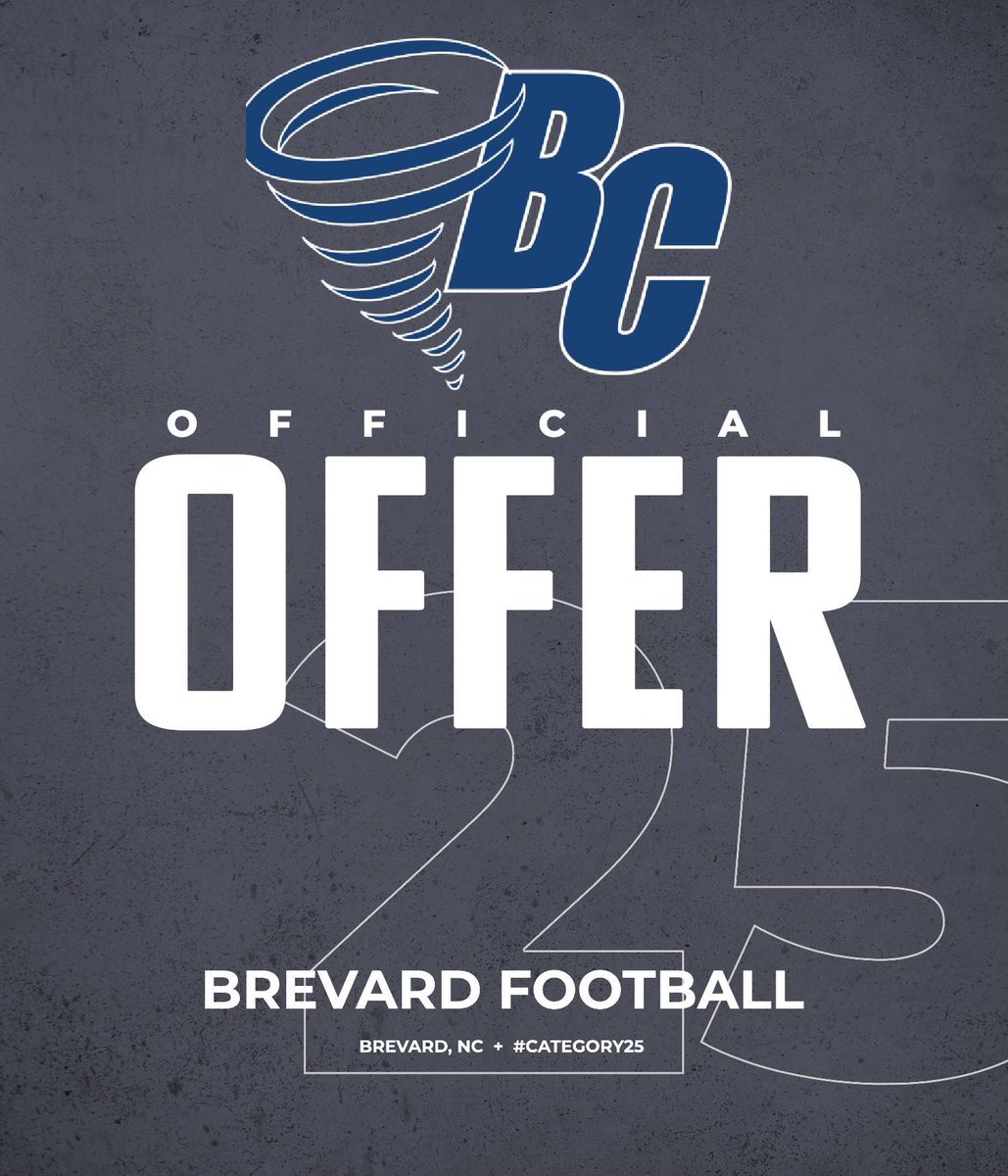 After a great talk with <a href="/CoachHelton73/">Matthew Helton</a> I am blessed to have received an offer from Brevard College. Go Tornadoes 🌪️!