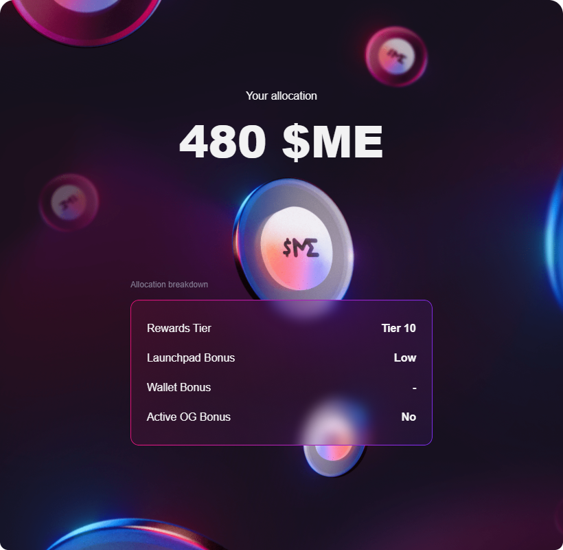 DẬY SỚM LỤM QUÀ NOEL TỪ MAGIC EDEN NÀO ANH EM!

Mọi người có được nhiều $ME không?

Kèo này thực sự là mình không có ý định cày luôn, chỉ có đợt chơi NFT trên mạng Bitcoin nhưng bị lỏ nhưng bù lại đã nhận được Airdrop của $PIZZA và bây giờ là $ME.

Đúng là