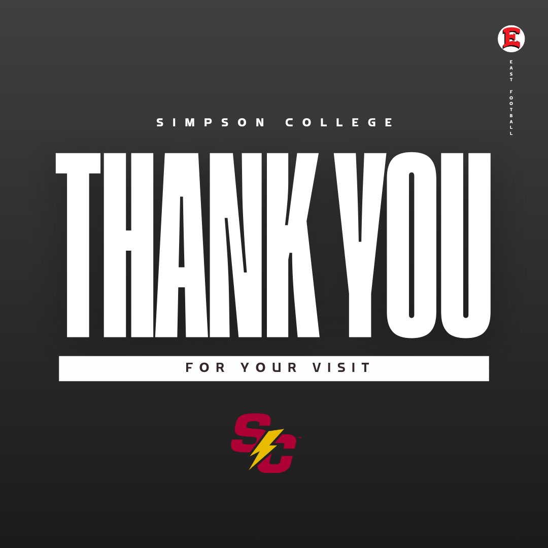 East Football (@eastfootballdsm) on Twitter photo Thank you <a href="/scstormfootball/">Simpson Football ⚡️</a> for stopping by yesterday to talk with some of our Seniors!
#WinInTheDark #TheStandard #Eastside Thank you <a href="/scstormfootball/">Simpson Football ⚡️</a> for stopping by yesterday to talk with some of our Seniors!
#WinInTheDark #TheStandard #Eastside