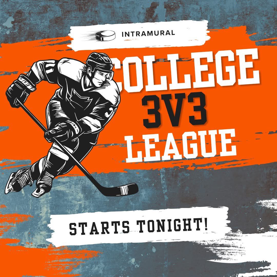 🏒 The Wait is Over! 🏒
College Intramural 3v3 League kicks off TONIGHT!

#intramuralleagues #intramuralhockeyleague #3v3hockey