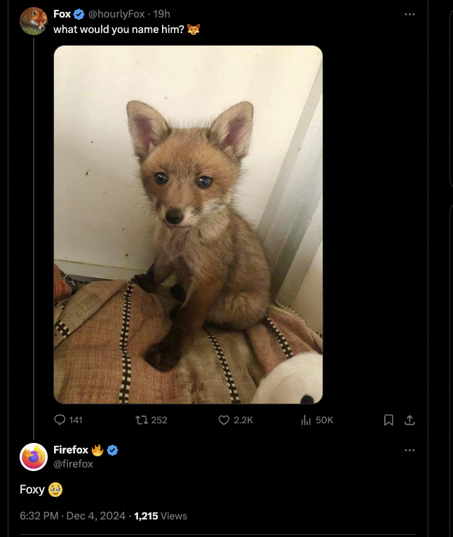 VitoCorleonnee's tweet photo. @zTrxpWRLD @mrpunkdoteth @firefox real @firefox named him https://t.co/Cuqmyry2hw