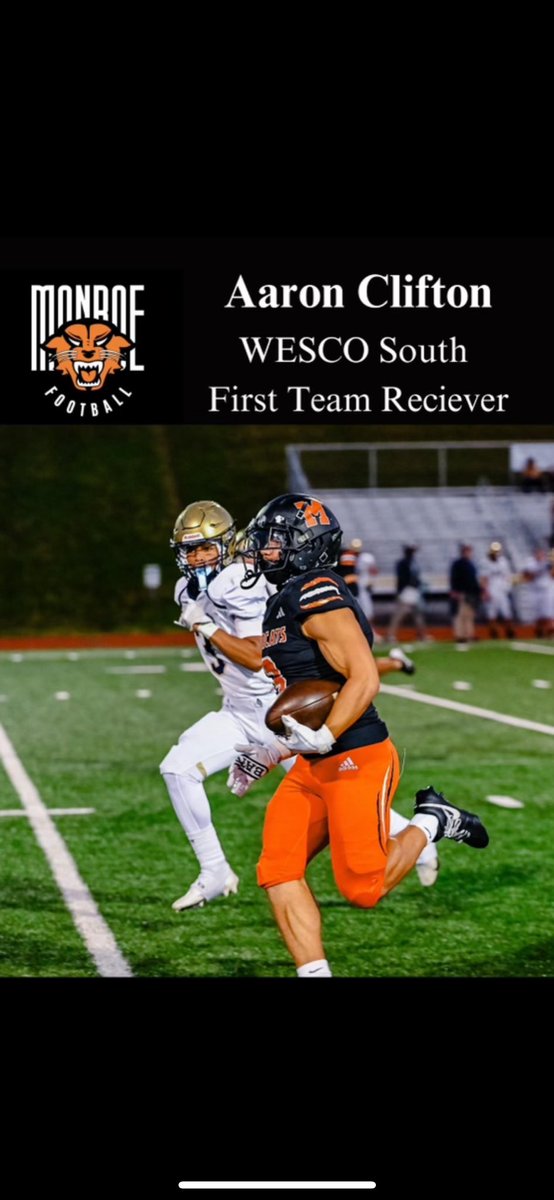 Happy to be named 1st team all  league wesco  south wide receiver <a href="/TFordFSP/">Tracy Ford</a> <a href="/DomSkene/">Dominick Skene</a> <a href="/browncaleb22/">Caleb Brown</a> <a href="/Scdarrow/">Scott Darrow</a> <a href="/Mrob56/">Mrob5</a> <a href="/BrandonHuffman/">Brandon Huffman</a>