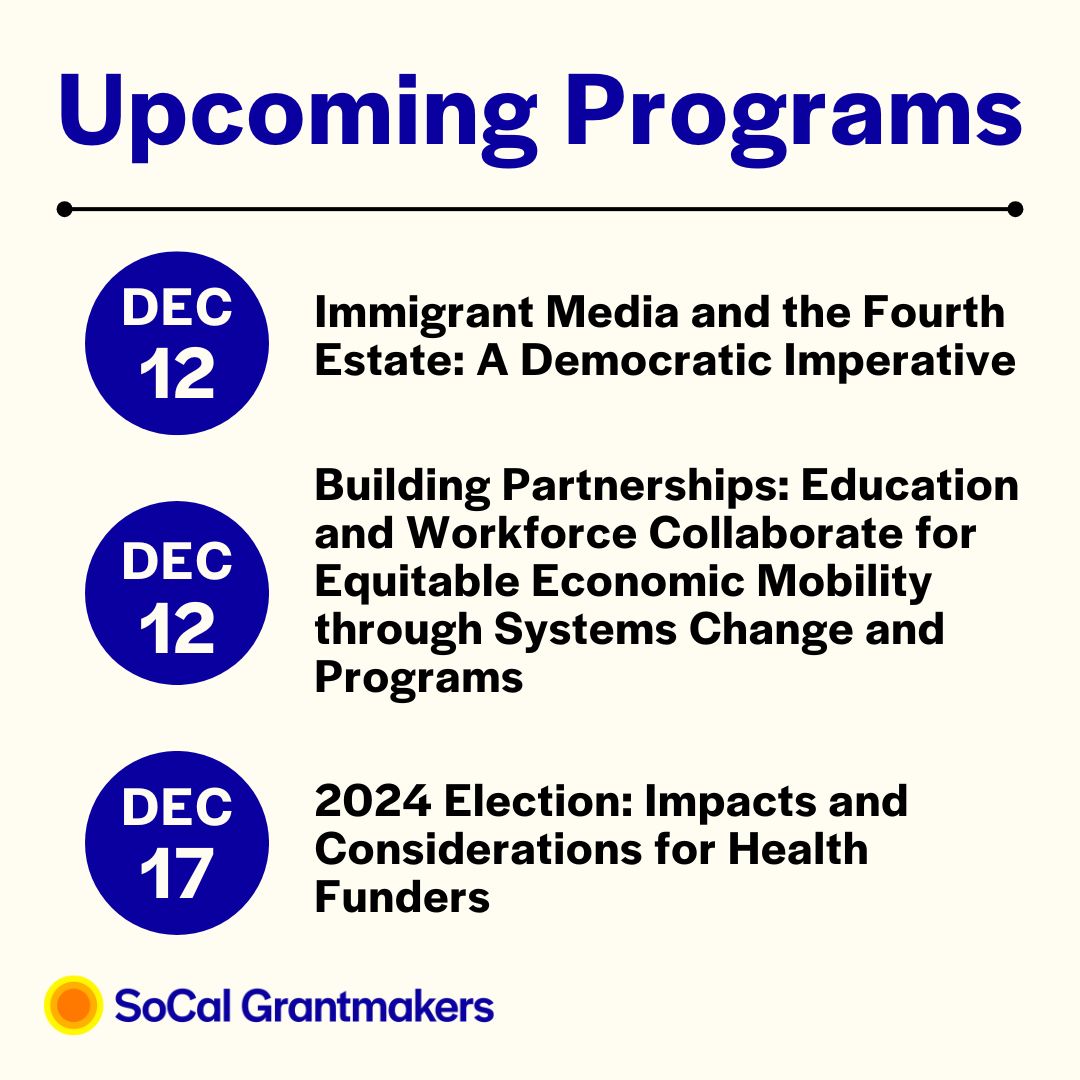 Join SCG's upcoming events!

#SCGEvents are great opportunities to gain insight, exchange ideas, and connect with peers in different funding areas, including public policy, education, workforce, and more. Explore upcoming programs in SCG's event calendar: buff.ly/45rzdCr