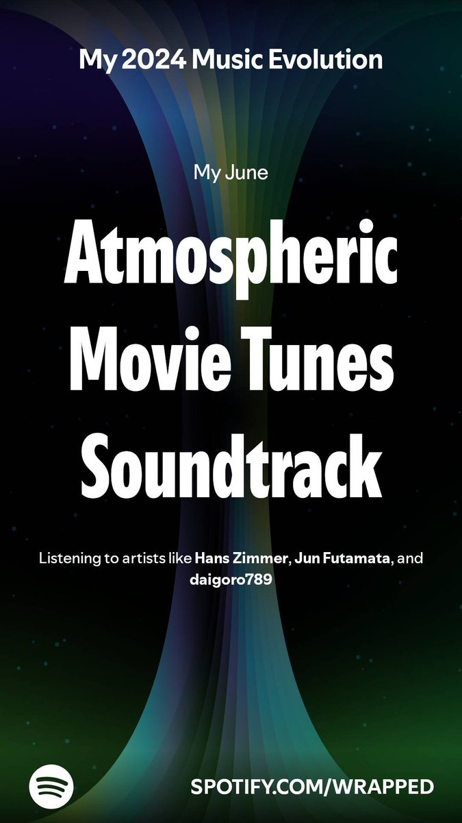MrSenChou's tweet photo. In June I was all about Hans Zimmer, Jun Futamata, and daigoro789. How did you evolve this year? #SpotifyWrapped 
https://t.co/oZ70yscTqo https://t.co/5R2dKv5lvk