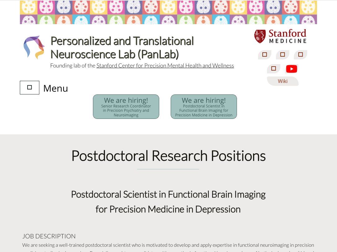 🚨 Join our lab as a Postdoctoral Scientist in Functional Brain Imaging for Precision Medicine in Depression Position!

To learn more about the position find Dr. Leanne Williams (<a href="/LMWilliams_PhD/">Leanne Williams, PhD</a>) or Dr. Xue Zhang (<a href="/warmxue/">Xue Zhang</a>) at <a href="/ACNPorg/">ACNP</a> next week to chat.

→🧠To apply, visit: