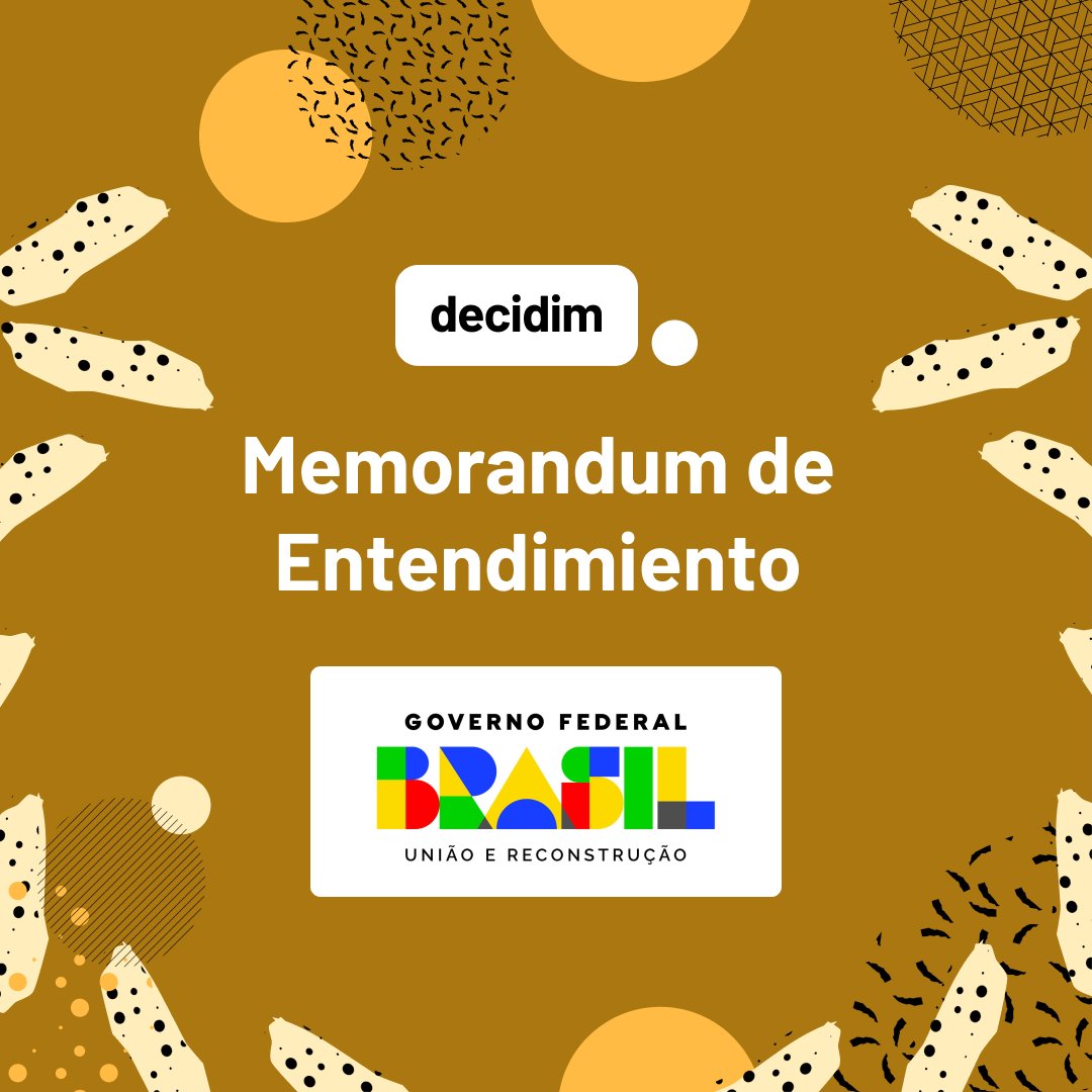 Decidim (@decidim_org) on Twitter photo 🇧🇷 Hoje fizemos algo muito massa: assinamos o nosso Memorando de Entendimento (MoU) com o Governo Federal do Brasil! 🇧🇷 Hoje fizemos algo muito massa: assinamos o nosso Memorando de Entendimento (MoU) com o Governo Federal do Brasil!