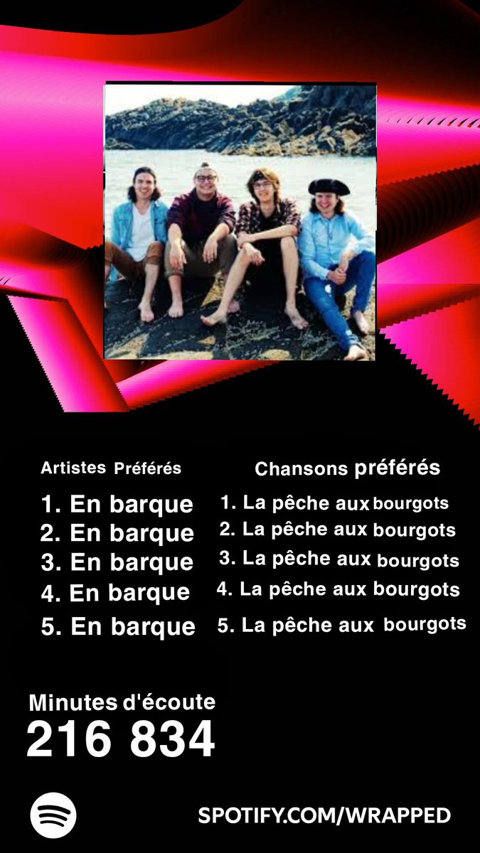 JauneTente's tweet photo. Encore une magnifique année!
Merci la vie! 🎵 🎶 #SpotifyWrapped https://t.co/16QqnBd53B