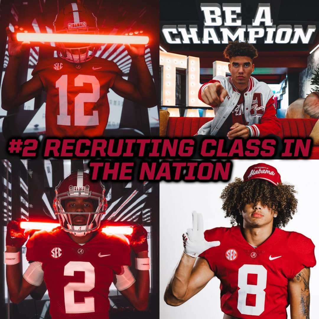 #Alabama had an IMPRESSIVE Early Signing Day, signing 21 recruits 🐘 HC Kalen DeBoer holds the #2 recruiting class in the nation under his first year with the Crimson Tide 🔥

Here’s who signed to Alabama today:👇

QB:
- 5 ⭐️ Keelon Russell (No. 2 NATL, No. 2 QB)

RB:
- 4 ⭐️ AK