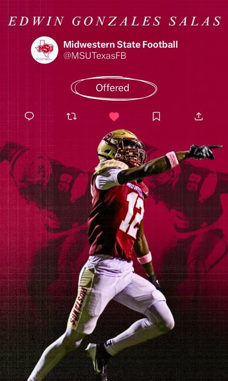 After a great conversation with <a href="/FBCoachLeonard/">Coach Cedric Leonard</a> I’m blessed to receive an offer from <a href="/MSUTexas/">Midwestern State University</a> #StangGang 🐎 
<a href="/KoachV/">Wiley Vonner Jr</a> <a href="/CoachBrooks22/">Trey Brooks</a>