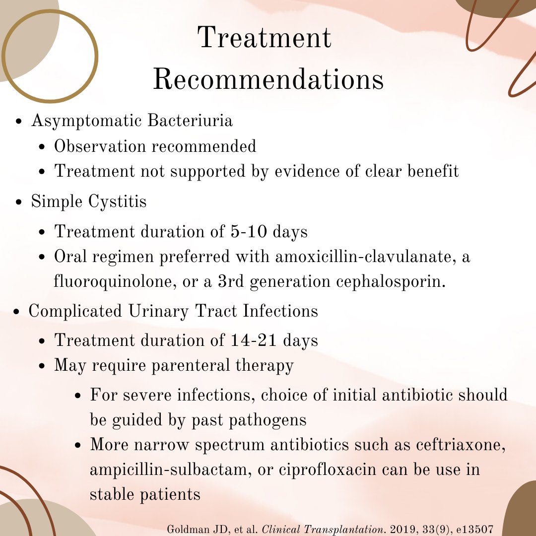 But are there symptoms though? 👩‍🔬One of #TxPharms most commonly asked questions! Liam Furlong, PharmD makes the decision on whether or not to treat a little easier to answer in this week's #traineetakeover on UTI management in transplant recipients💊 #accp #kidneytransplant