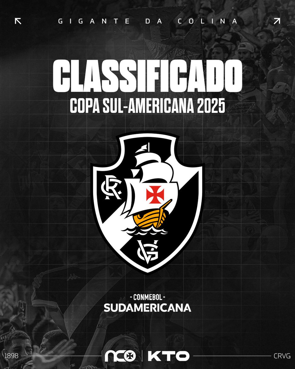 🏆 Depois de cinco temporadas, o Vasco está de volta a uma competição internacional: a Copa Sul-Americana 2025.