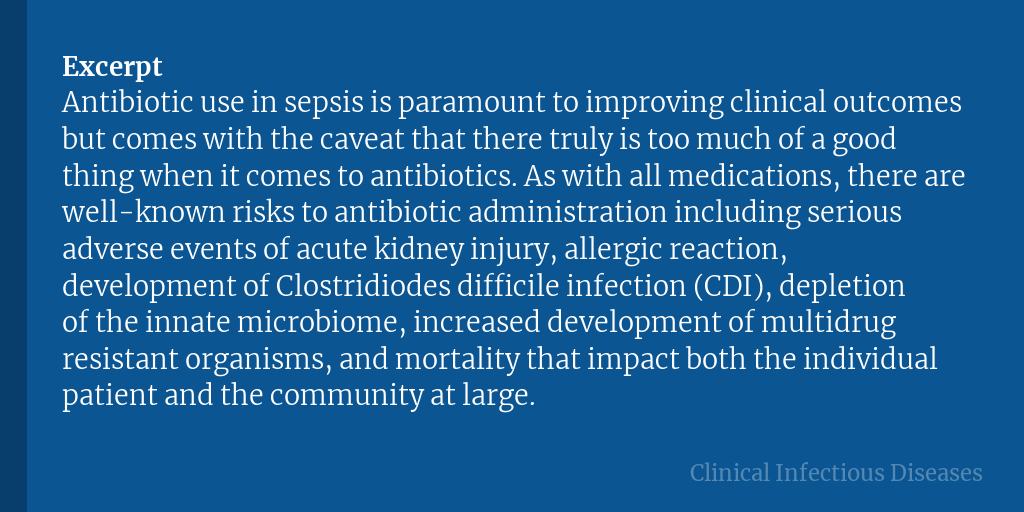 Clinical Infectious Diseases (@cidjournal) on Twitter photo Is Antibiotic De-Escalation Safe and Beneficial to Patients with Sepsis?
✅ Just Accepted
🔗 bit.ly/4f3oulF Is Antibiotic De-Escalation Safe and Beneficial to Patients with Sepsis?
✅ Just Accepted
🔗 bit.ly/4f3oulF