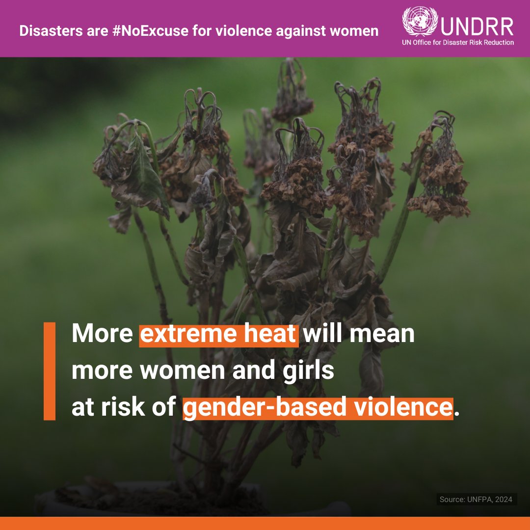 🌍🌡️Domestic violence in sub-Saharan Africa could triple by 2060 due to extreme heat epidemics and stalling development, a <a href="/UNFPA/">UNFPA</a> study shows.💢

There is #NoExcuse for violence against women.  🚺💪

Learn more ➡️ ow.ly/lUpC50Uk3gc