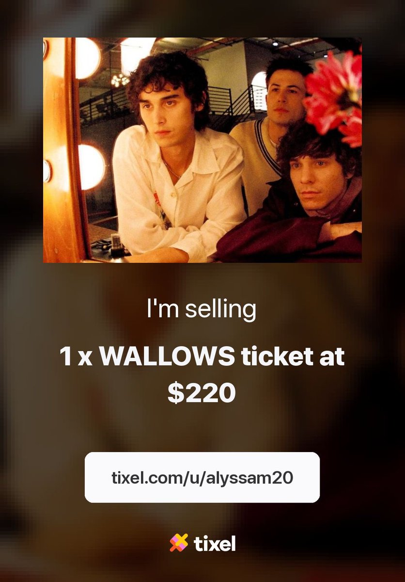 plumislandlive's tweet photo. selling 1x GOLD VIP ticket to sydney wallows next thursday!!

pls pls take this off me https://t.co/EJGoI6Aavt https://t.co/4UCBvUpZ6c