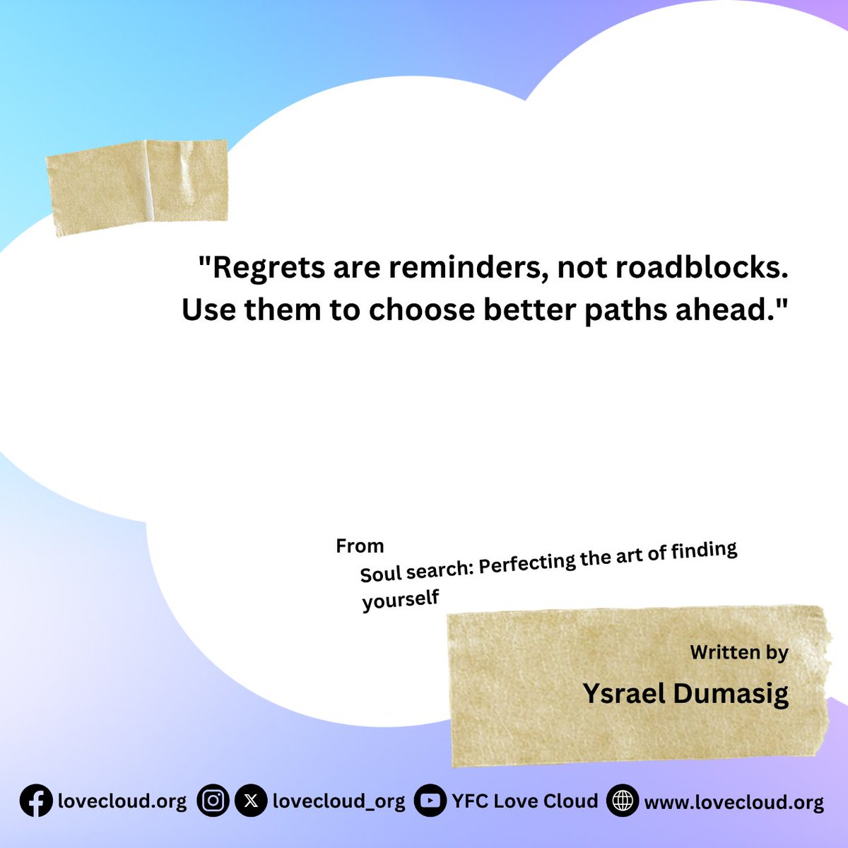 lovecloud_org's tweet photo. Regrets pave the way for wiser decisions, not perpetual pondering. #LearnAndGrow

from Soul search: Perfecting the art of finding yourself written by Ysrael Dumasig

Read it here: https://t.co/10iiD7XTnn

#LoveCloud #WhereLoveReigns https://t.co/fMpItZxSSO