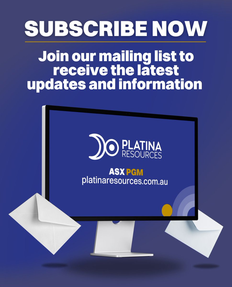 Platina Resources (@platinaresource) on Twitter photo Don't miss another <a href="/PlatinaResource/">Platina Resources</a> announcement!
Sign up to our mailing list via our website here platinaresources.com.au
$PGM $PGM.AX Don't miss another <a href="/PlatinaResource/">Platina Resources</a> announcement!
Sign up to our mailing list via our website here platinaresources.com.au
$PGM $PGM.AX