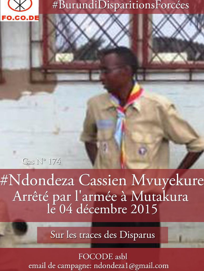 pnininahazwe's tweet photo. Elvis Nkundwa et Cassien Mvuyekure, rentraient d'une réunion des boys Scouts de l'unité Saint Florian à #Ngagara. Ils résidaient à la 10è avenue de #Mutakura.
Ils ont été arrêtés par des militaires, dans un bar sis à la 9è avenue, en face de leur résidence. #Burundi #Ndondeza 2/ https://t.co/Pc6x5SiFxN